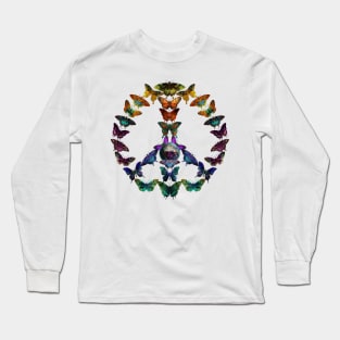 Butterfly Peace Symbol, Save the Animals Long Sleeve T-Shirt